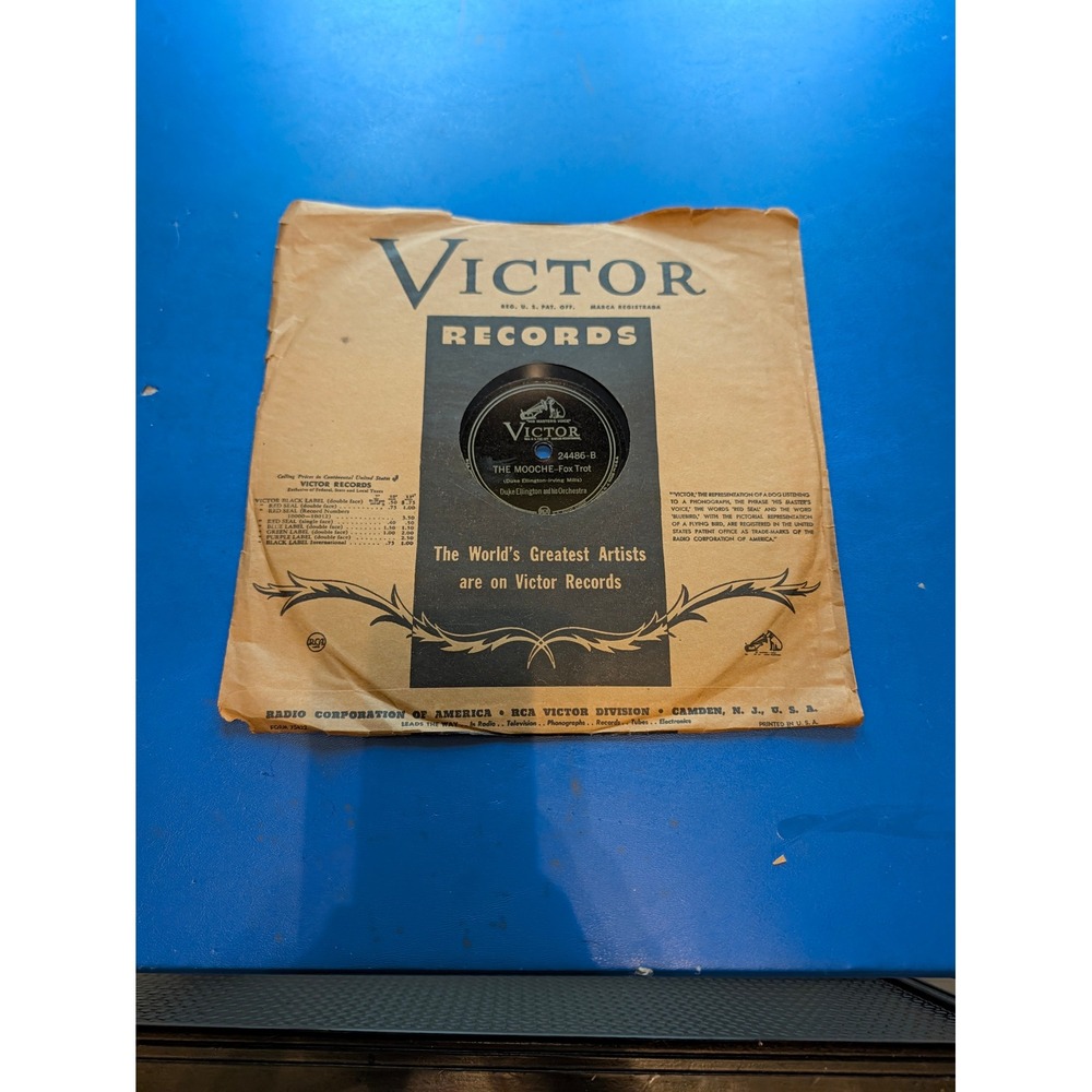 Duke Ellington Orchestra 78 RPM Victor 24486 Mood Indigo The Mooche Jazz Record